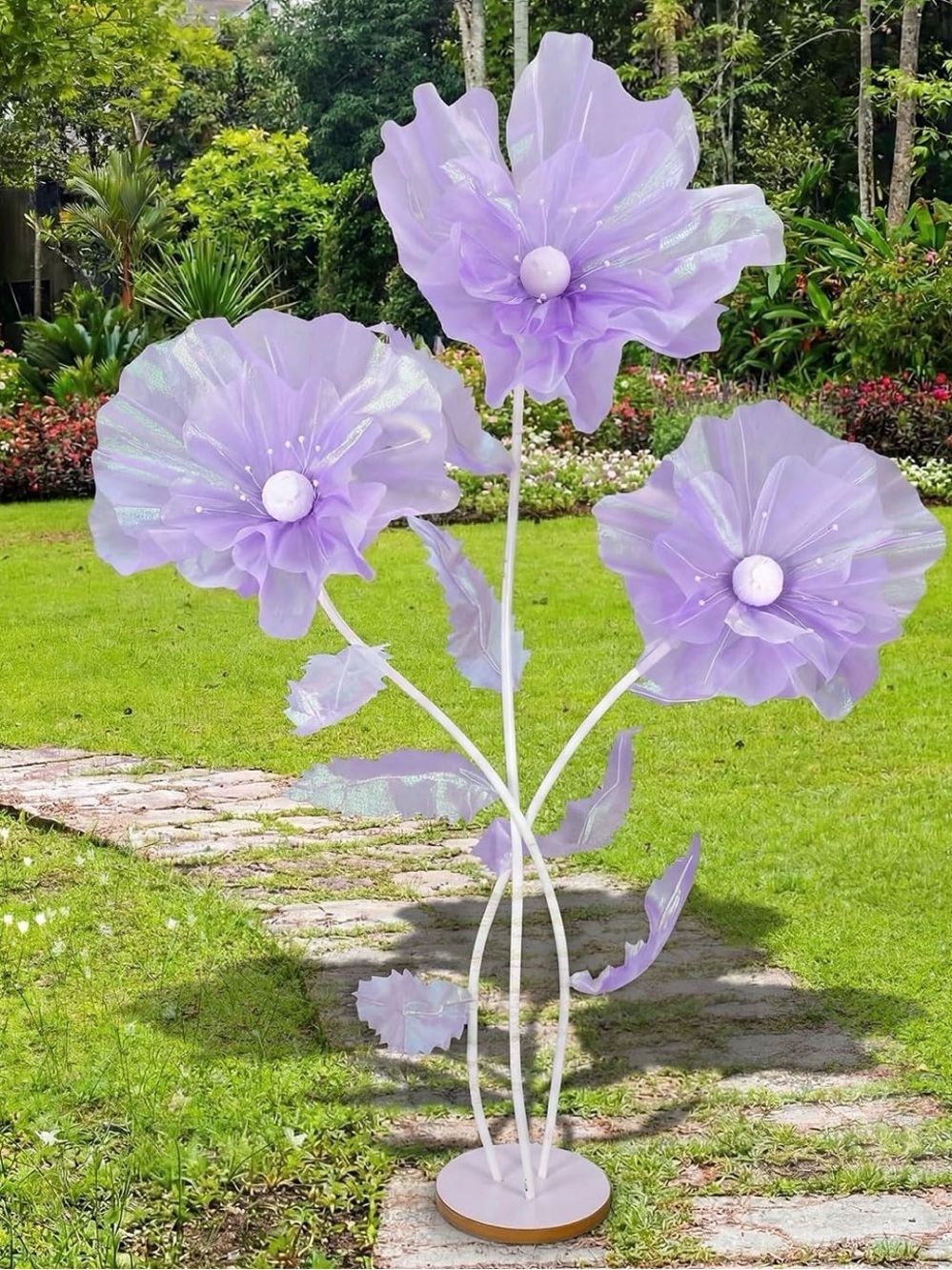 6 ft Giant Silk Flower for Decoration with Stand Artificial Decor Big Silk